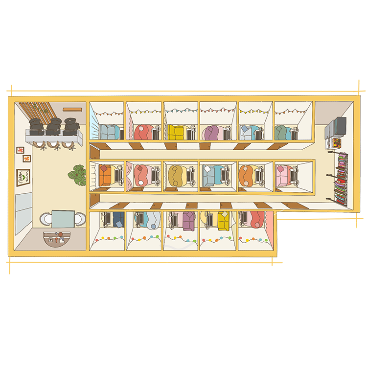 リーブルチャットの店内図