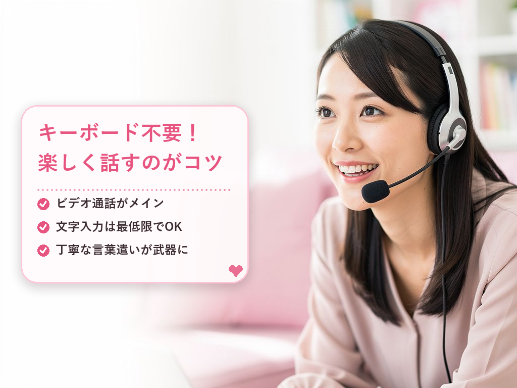 文字入力が不要なビデオ通話メインの働き方